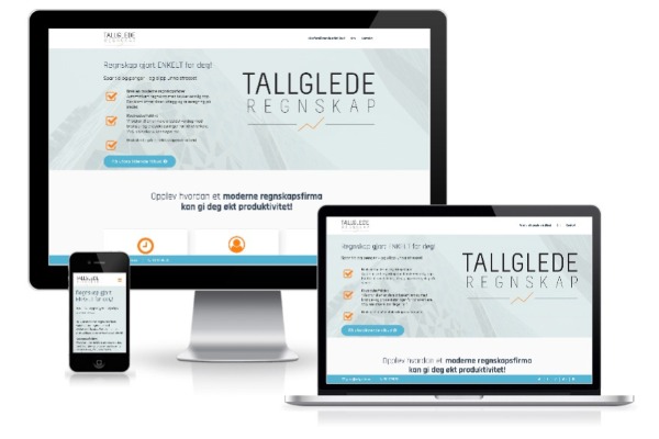 Hjemmeside til regnskapsbyrå Tallglede - vi gratulerer!